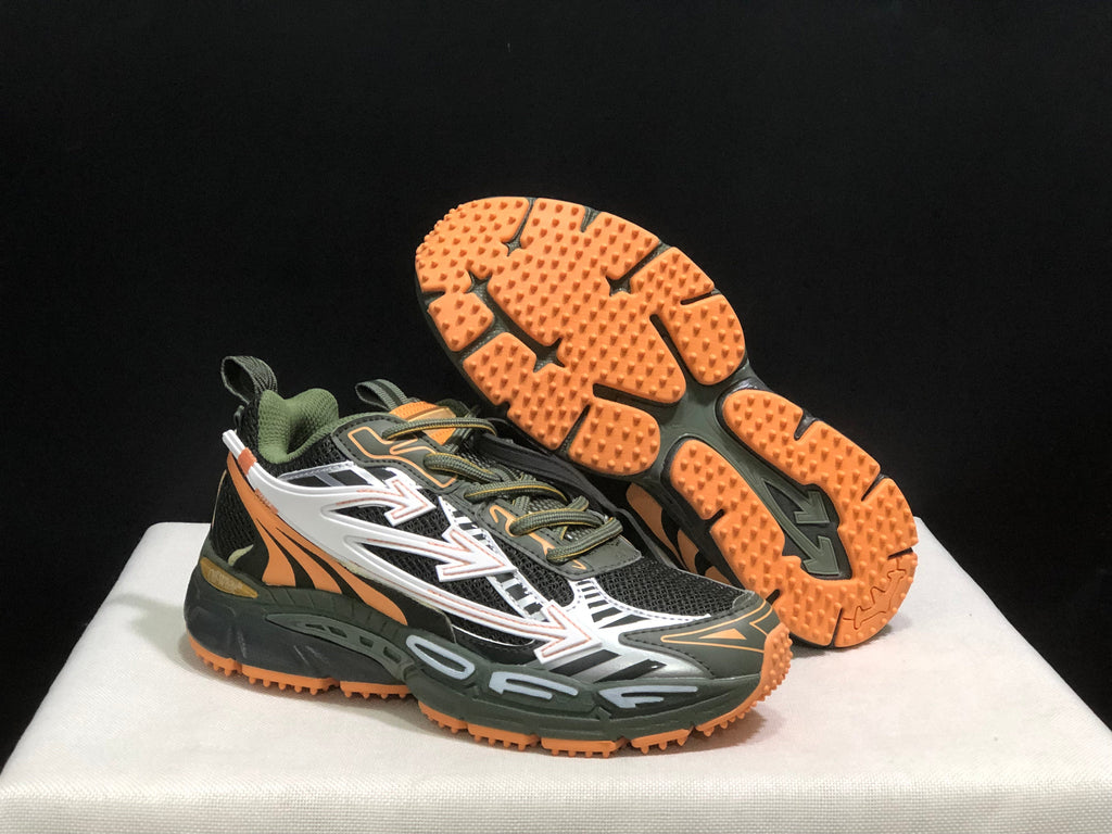 OFF-WHITE Be Right Back Sneakers Olive Black Orange