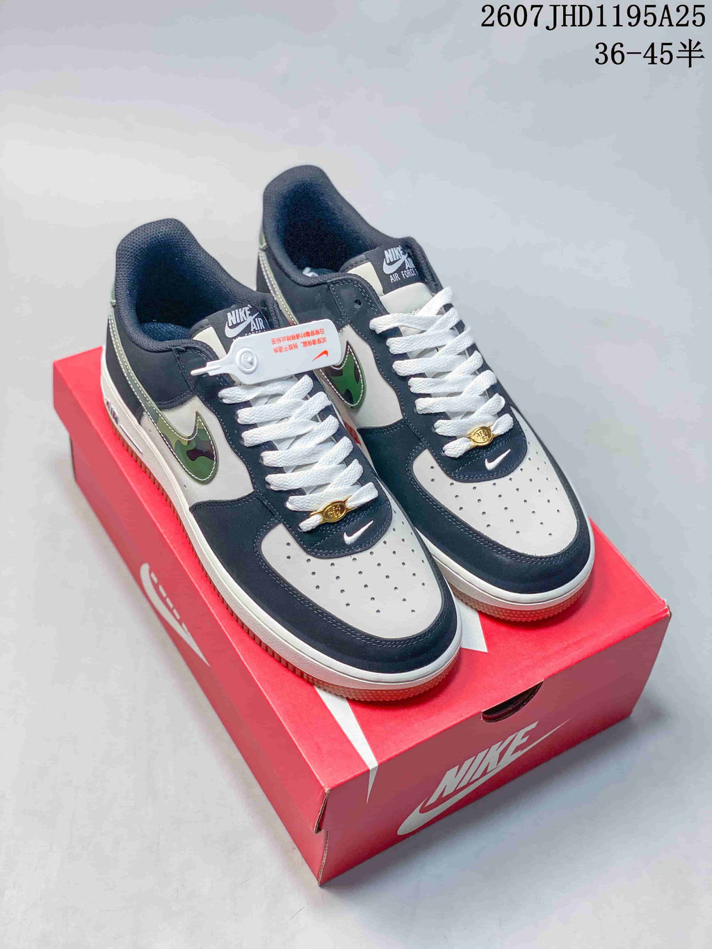Nike Air Force 1 '07 Low Sneakers Navy White Camo