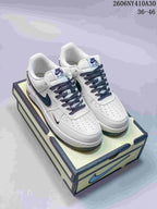 Nike Air Force 1 '07 Low White and Navy Sneakers