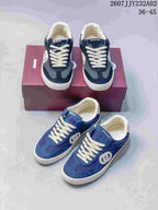 Gucci G75 Low-Top Sneakers in Blue with Double G Detail