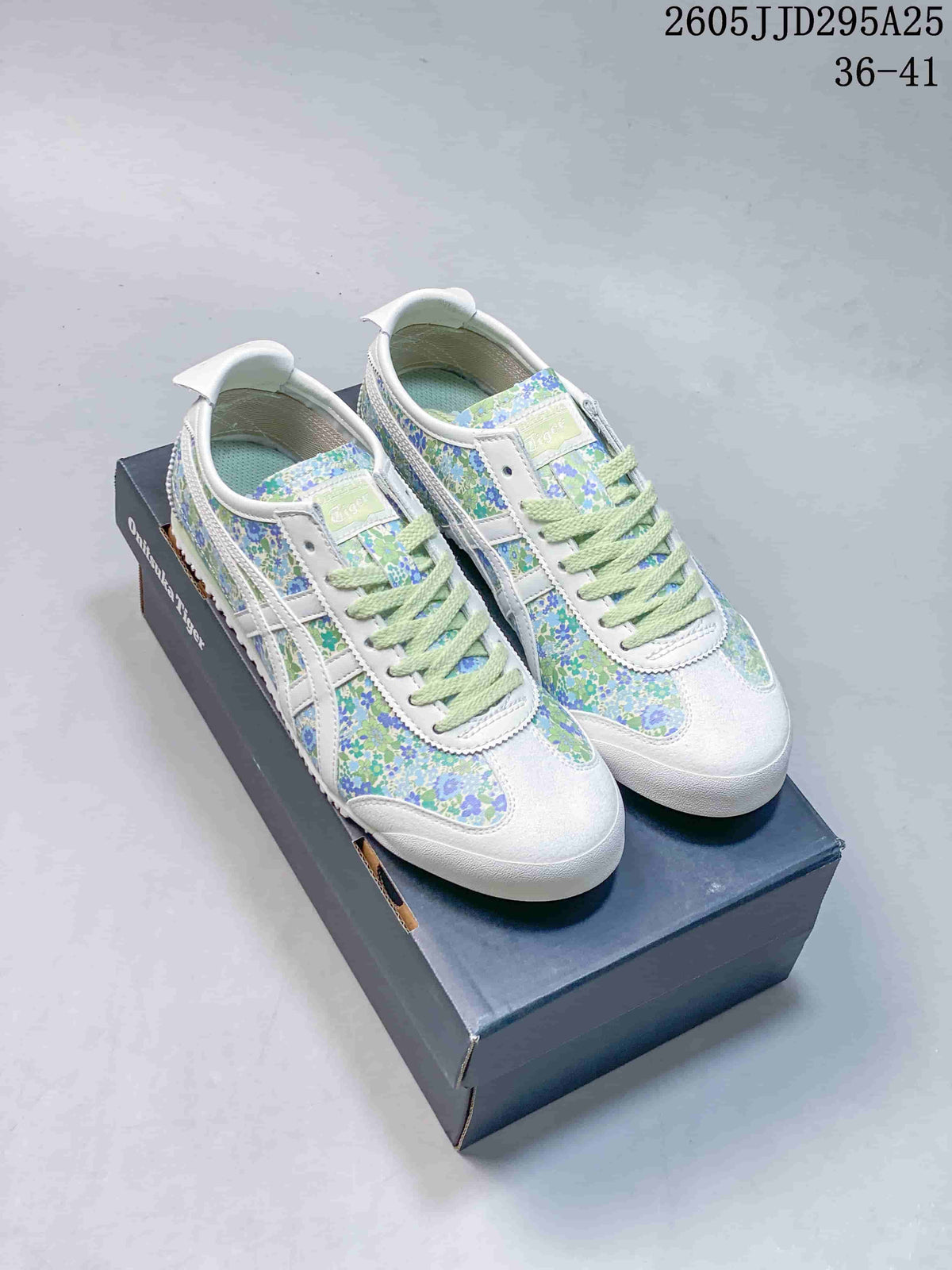 Onitsuka Tiger Floral Low-Top Sneakers Green Blue TD295A25