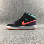 Jordan 1 Mid Multicolor Black Sneakers 554725-083