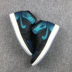 Air Jordan 1 Mid BQ6472-009 Black and Turquoise Sneakers