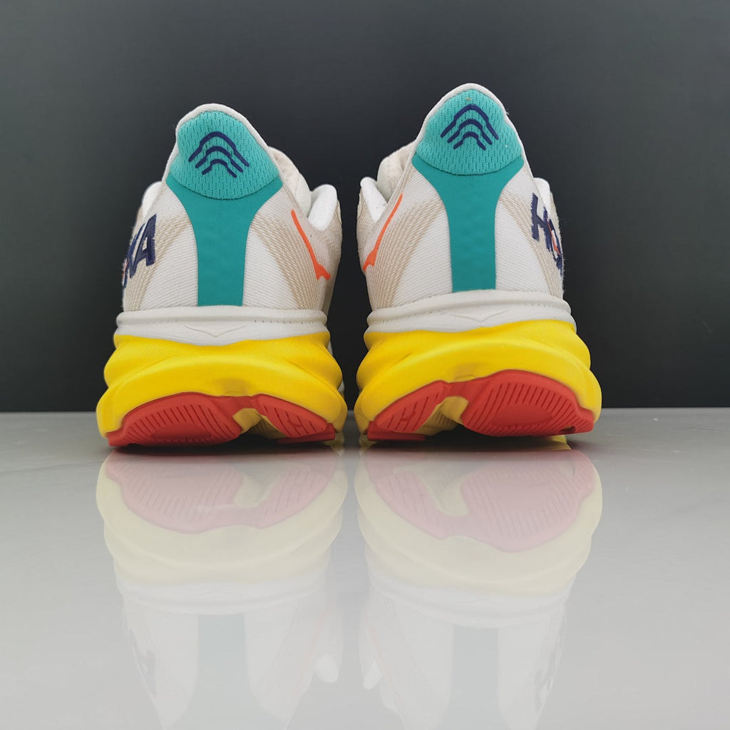 HOKA Clifton 9 Running Shoes in Cream and Yellow