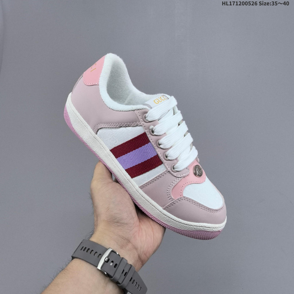 Gucci Screener Distressed Low-Top Sneakers