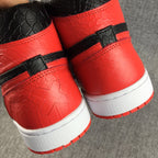Air Jordan 1 High Black Red Scale-Textured Sneakers