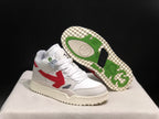 Off-White White and Red Low-Top Sneakers