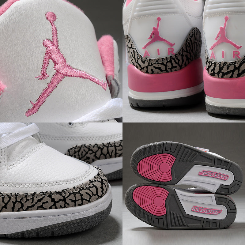 Jordan Air Jordan 3 High-Top Sneakers White Pink
