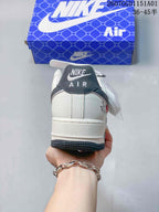 Nike Air Force 1 White Monogram Print Sneakers