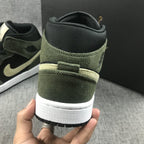 Air Jordan 1 Mid Sneakers Olive Green BQ6472-030