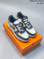 Nike Air Force 1 Low Custom Sneakers, Cream and Charcoal