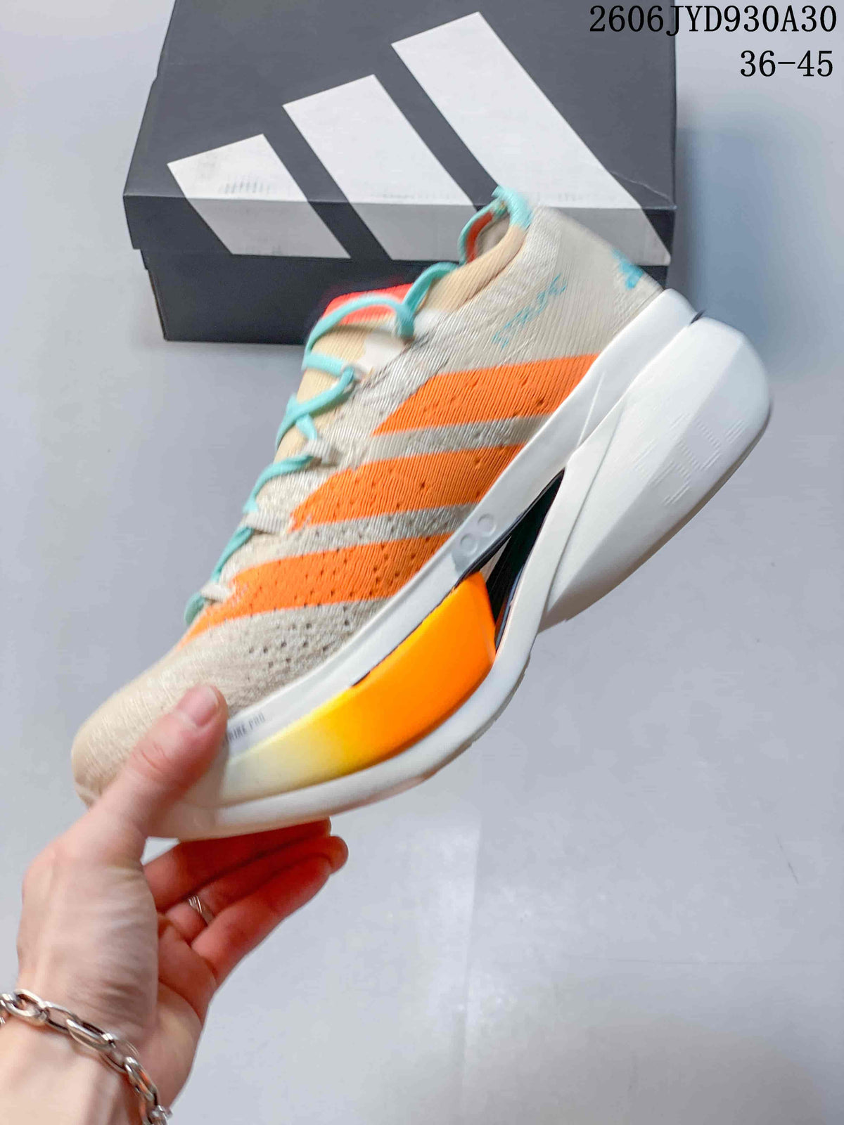 Adidas Adizero Prime X3 Running Shoes in Beige and Orange