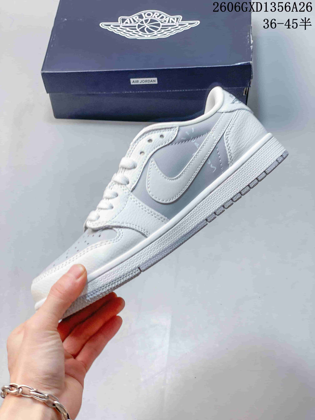 Jordan Low-Top Sneakers in White and Light Grey