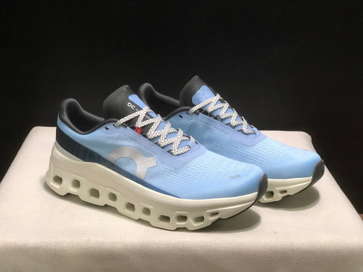 On Cloudmonster 1 Running Sneakers Blue and White