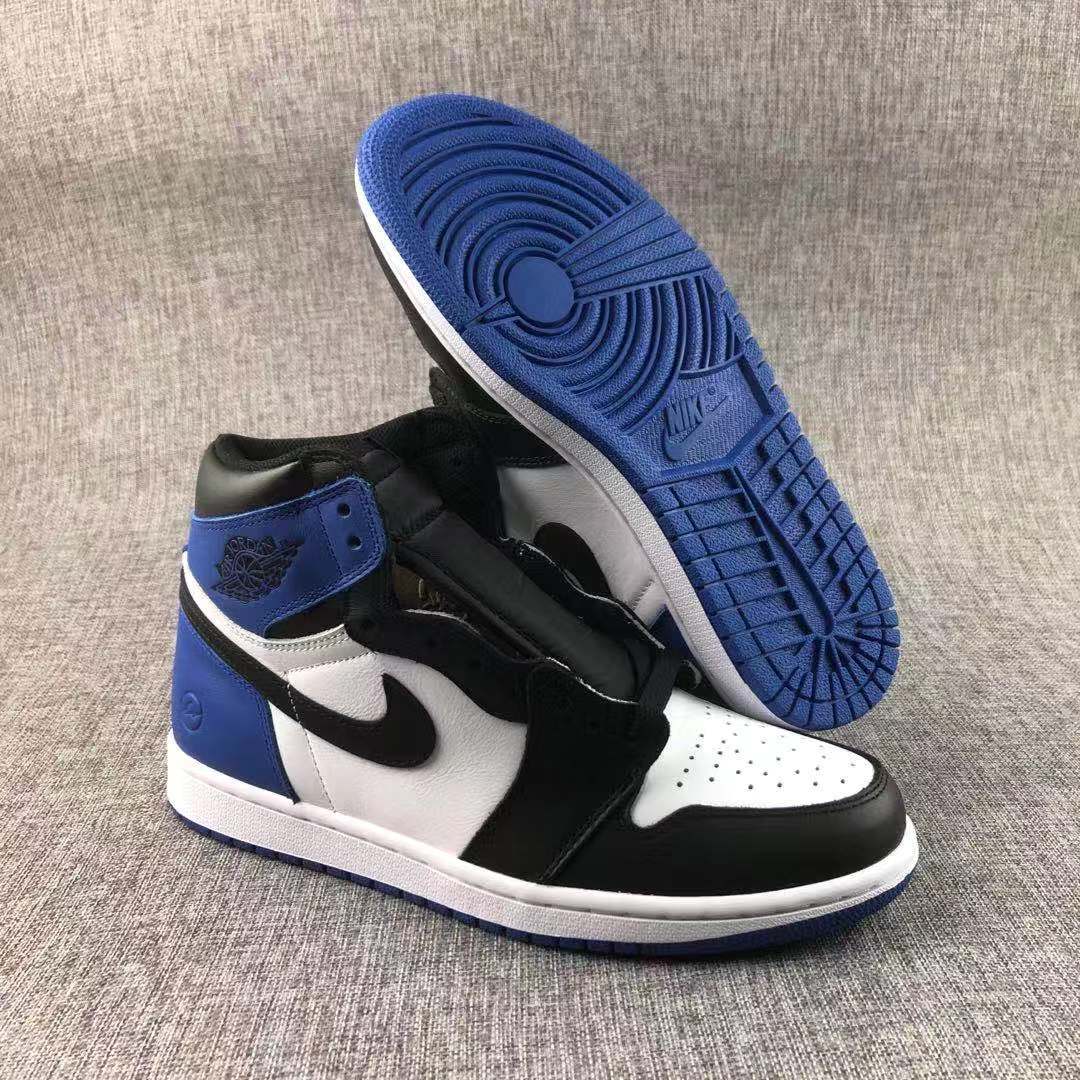 Jordan 1 Retro Fragment Black White Blue Sneakers 716371-040