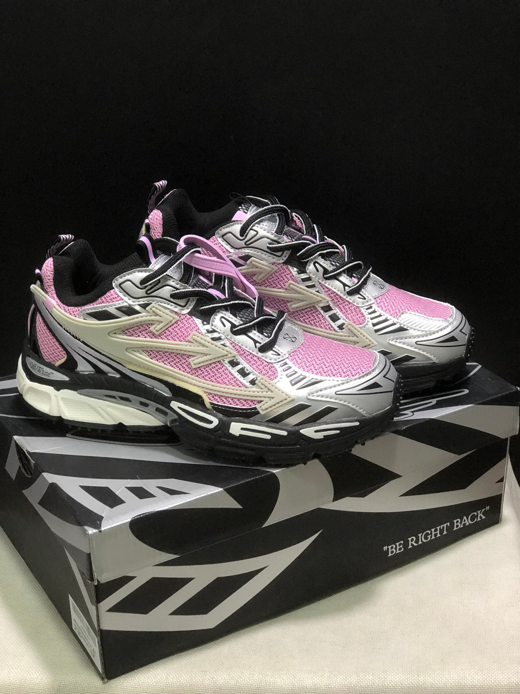 OFF-WHITE Be Right Back Sneakers Pink Black White