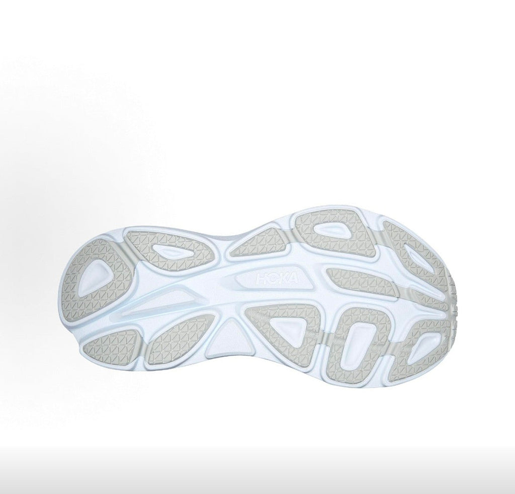 HOKA Bondi 8 Gray and Coral Running Sneakers