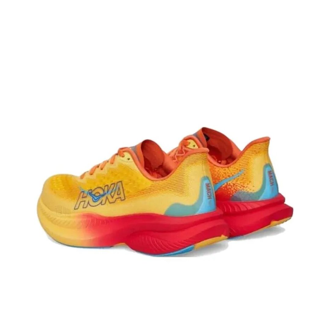 HOKA Mach 6 Running Shoes in Yellow and Coral
