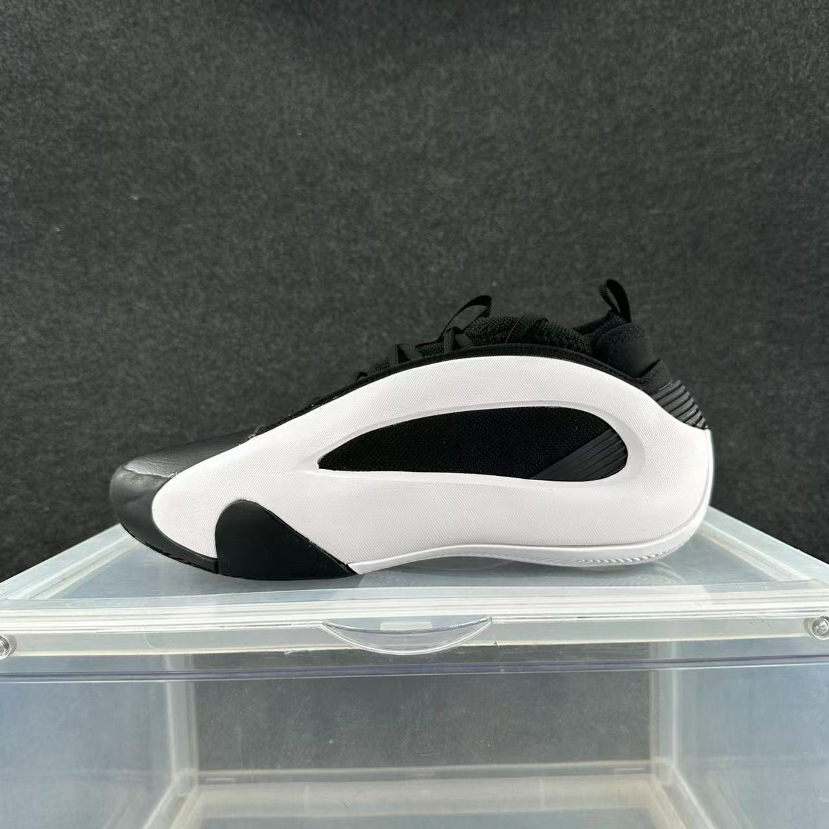 White and Black Low-Top Sneakers
