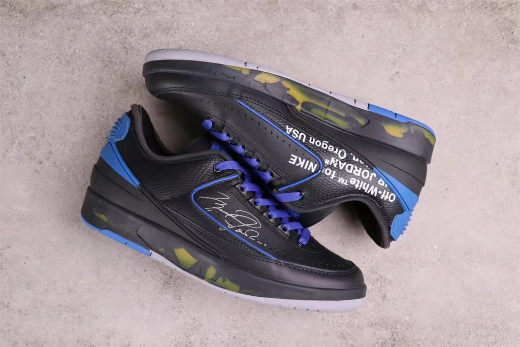Jordan 2 Low x Off-White Black Blue Sneakers DM7866-14
