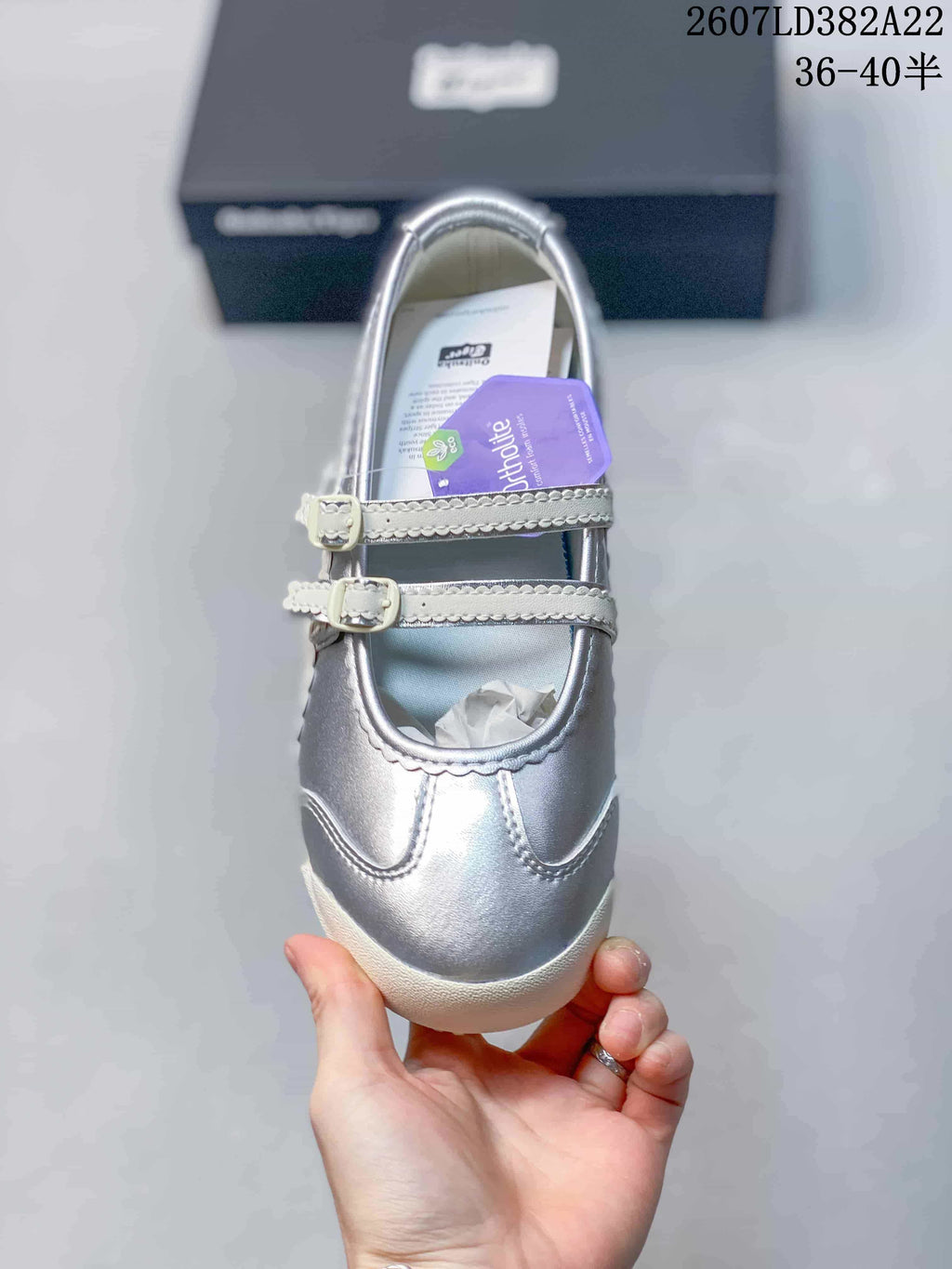 Onitsuka Tiger Mexico 66 TGRS Silver Mary Jane Sneakers