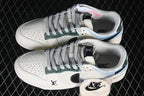 Nike SB Dunk Low Louis Vuitton Print Sneakers, White and Black