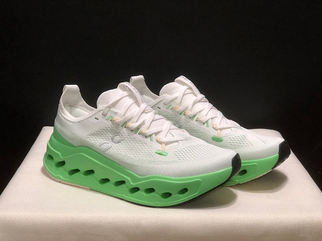 On Cloudsurfer Max White Green Running Shoes
