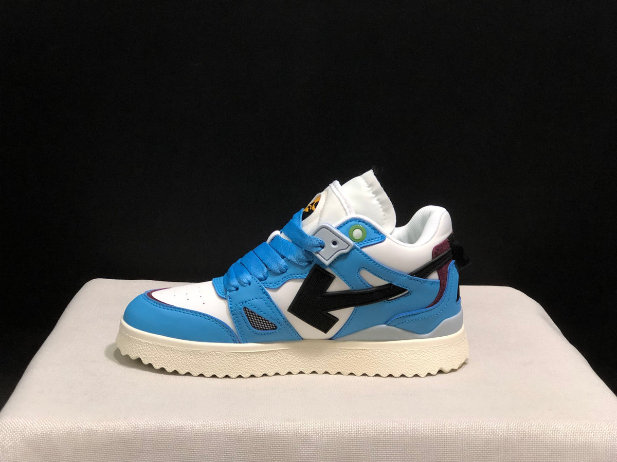 Off-White Blue and White Low-Top Sneakers