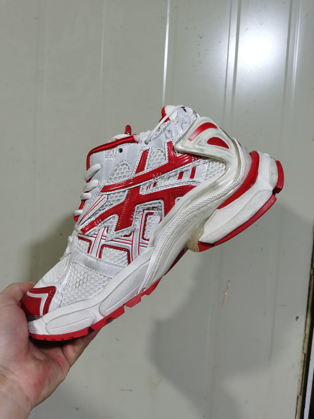 ASICS 9060 Mesh Sneakers White and Red