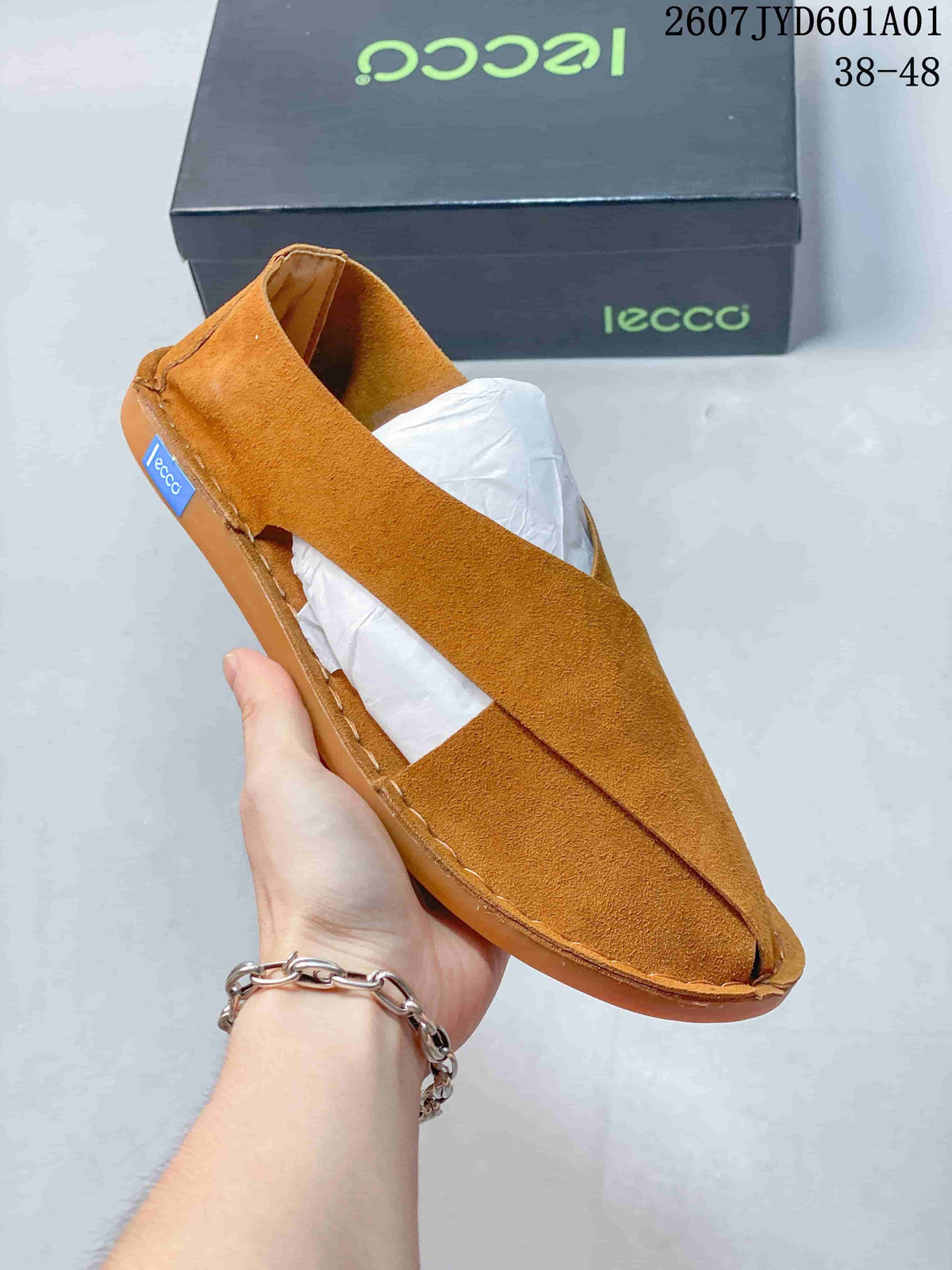 ECCO Cross-Strap Casual Shoes in Tan and Beige