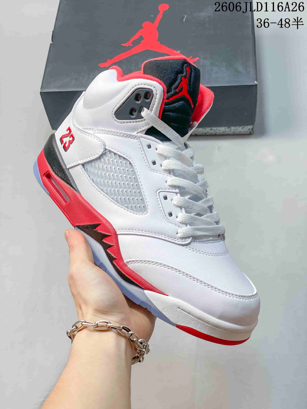 Jordan Air Jordan 5 Retro High White Red Black Sneakers