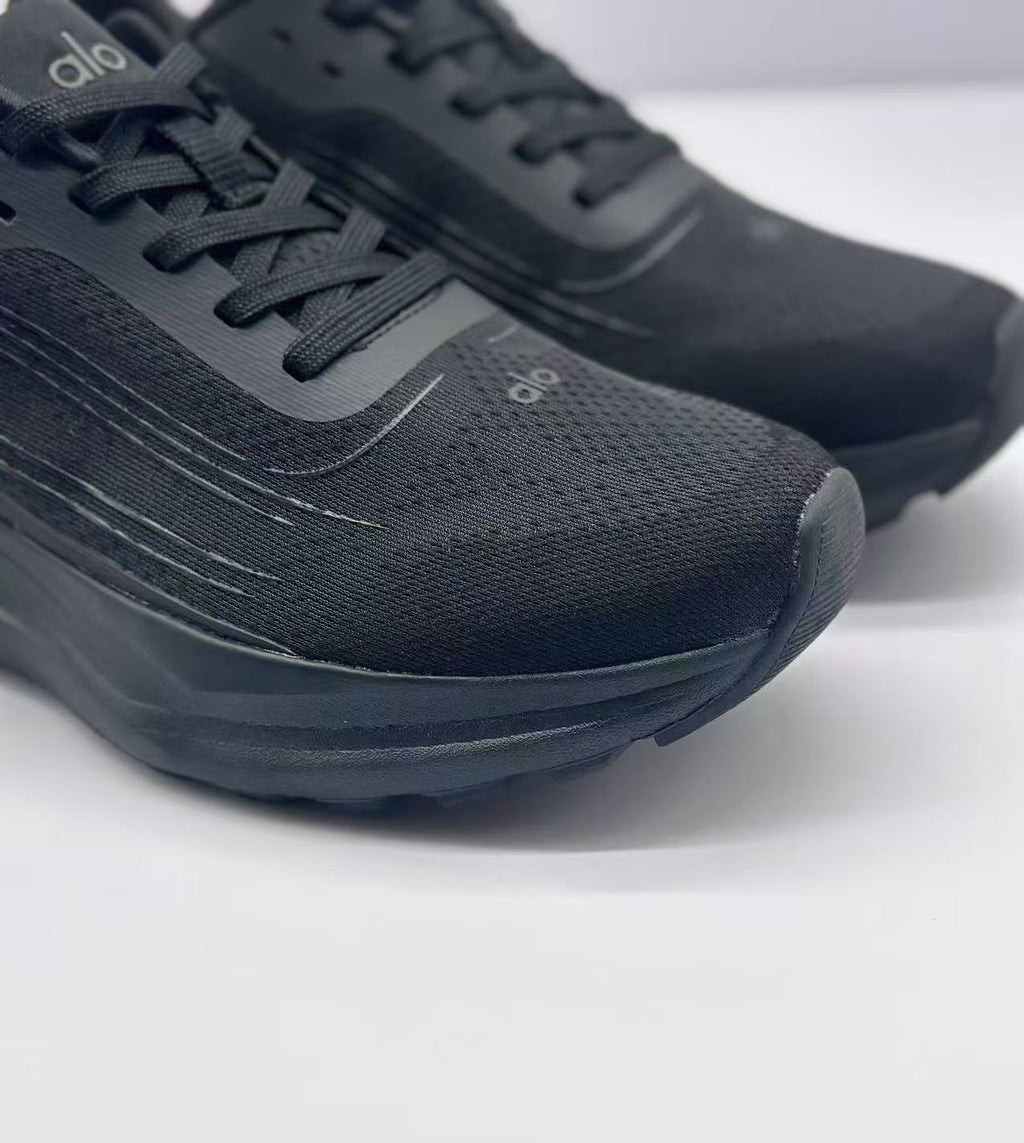 Alo All-Black Lace-Up Sneakers