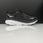 HOKA Clifton 9 Black and White Running Shoes