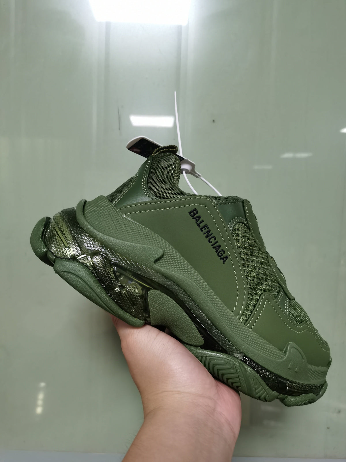 Balenciaga Triple S Clear Sole Sneakers Army Green 544351