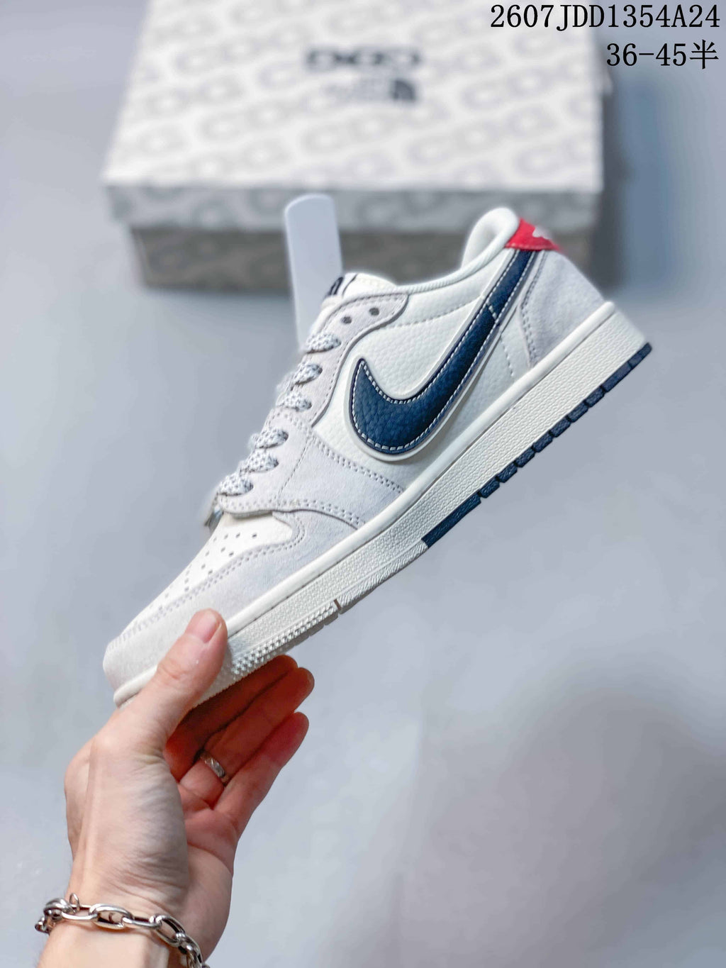 Nike Dunk Low Retro White Navy Custom Sneakers JDD1354A24