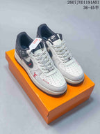 Nike Air Force 1 ’07 Low Louis Vuitton-Style Sneakers, White