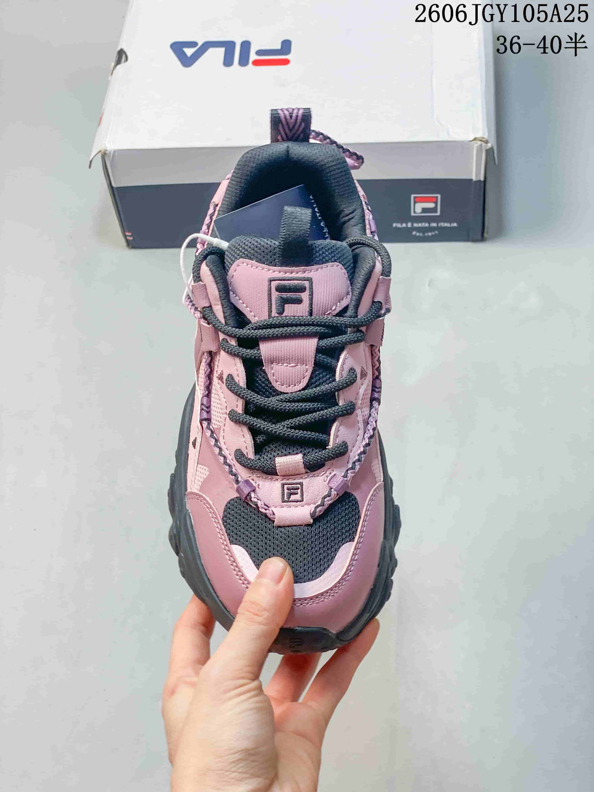 FILA Fusion Chunky Sneakers in Pink and Charcoal