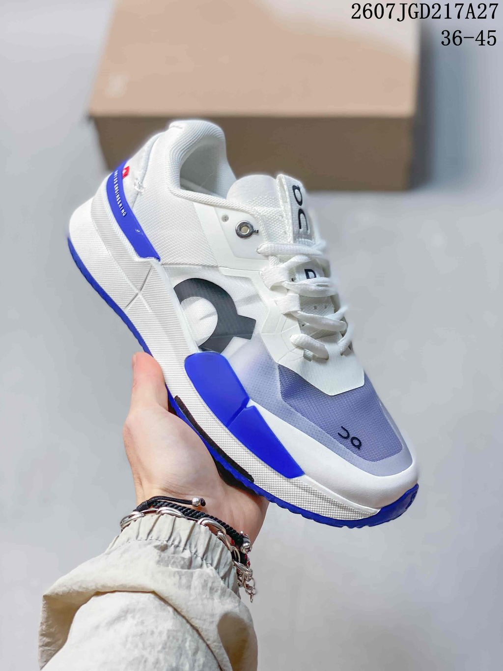 On THE ROGER Pro 2 Tennis Sneakers White Blue 2607TGD217A27