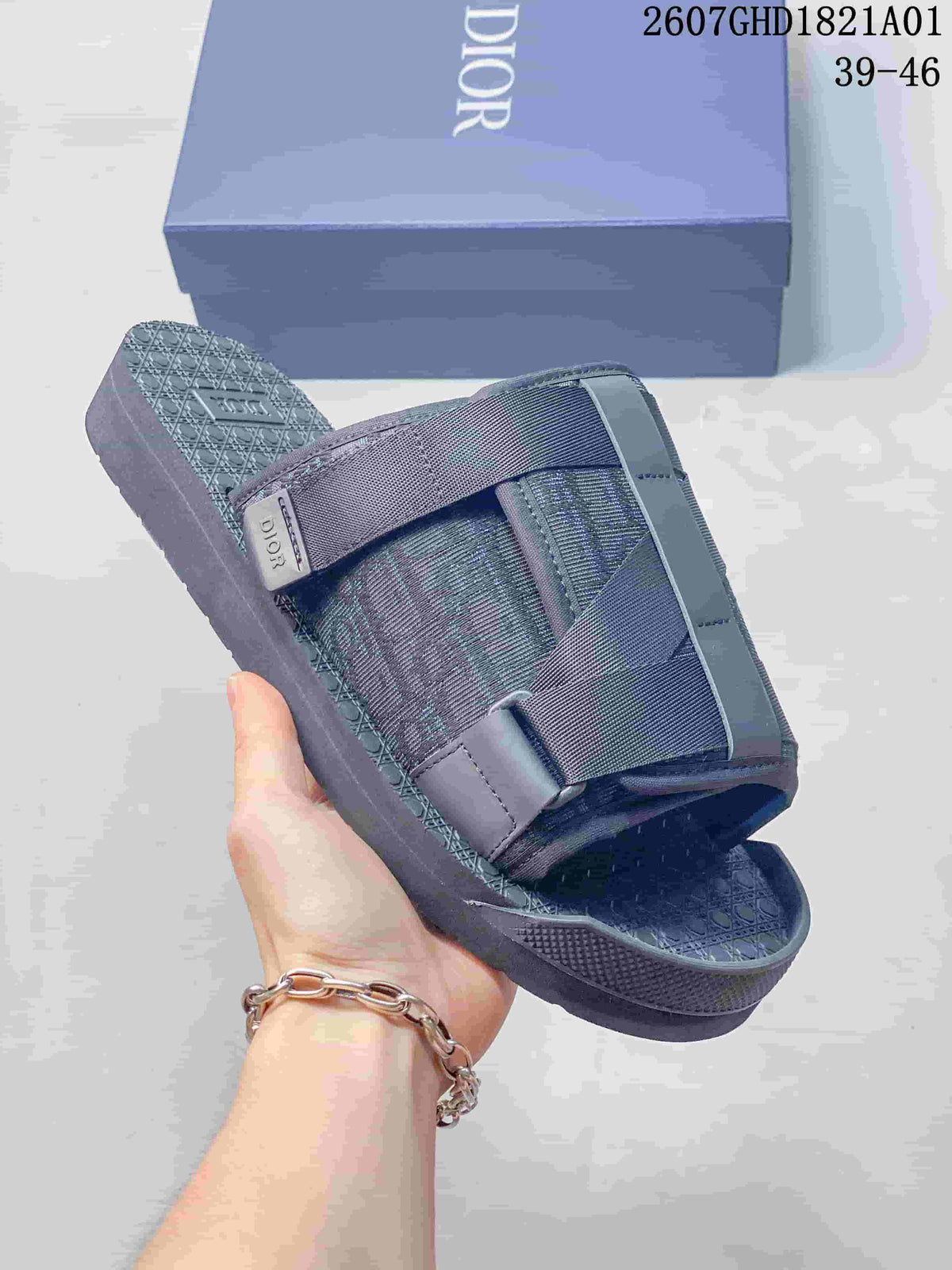 Dior Alpha Oblique Strap Sandals, Grey, 2607GHD1821A01
