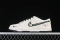 Nike SB Dunk Low Cream and Black Floral Embroidered Sneakers
