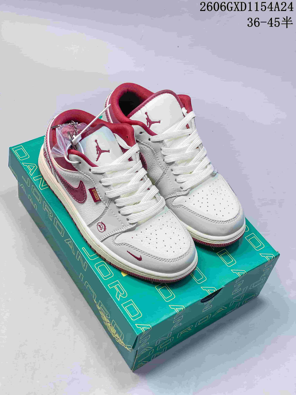 Air Jordan 1 Low Burgundy Graffiti Sneakers