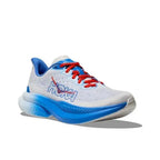 HOKA Mach 6 Road Running Shoes in White and Blue