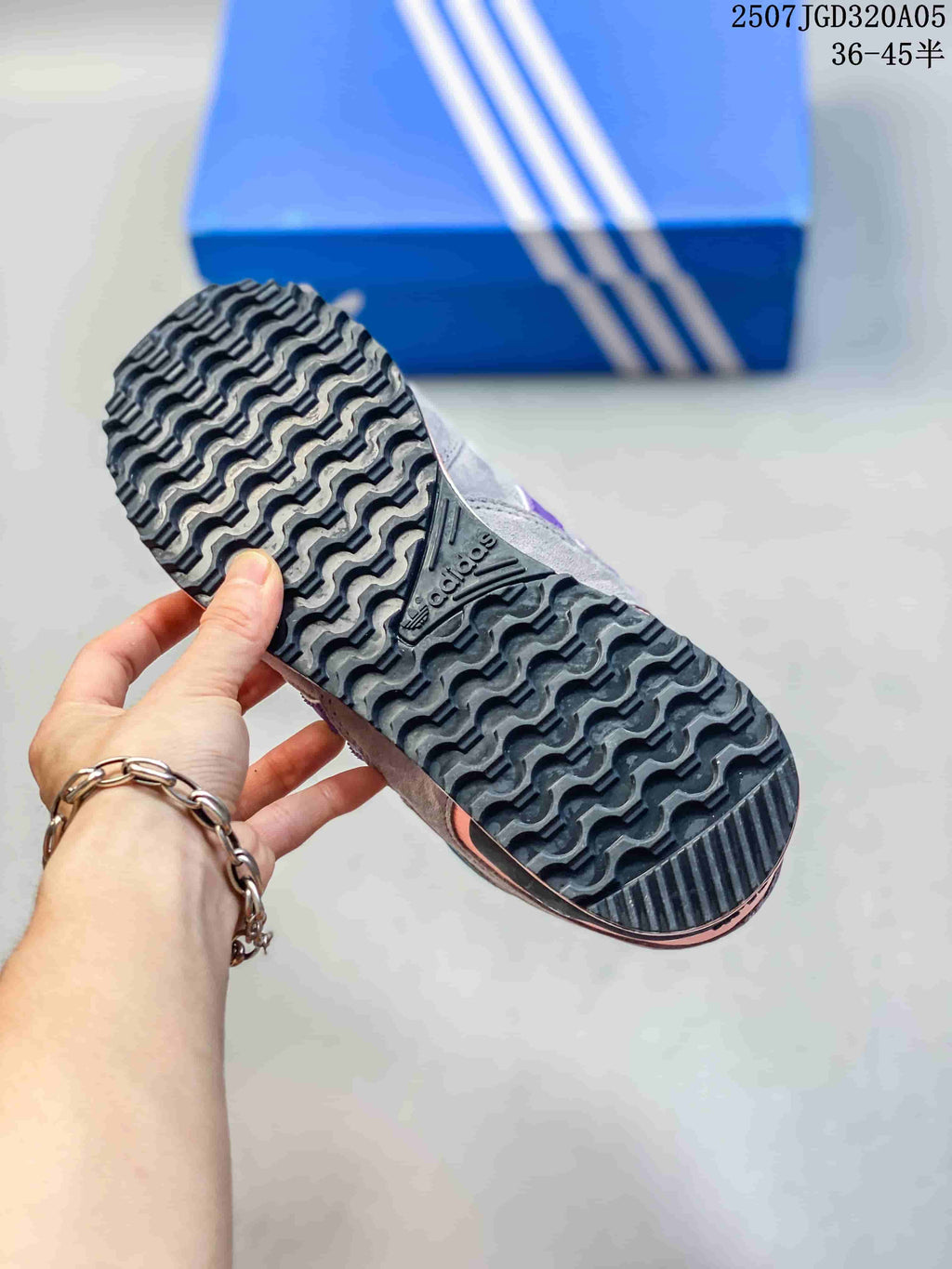adidas ZX 750 Retro Sneakers in Gray, Purple and Coral