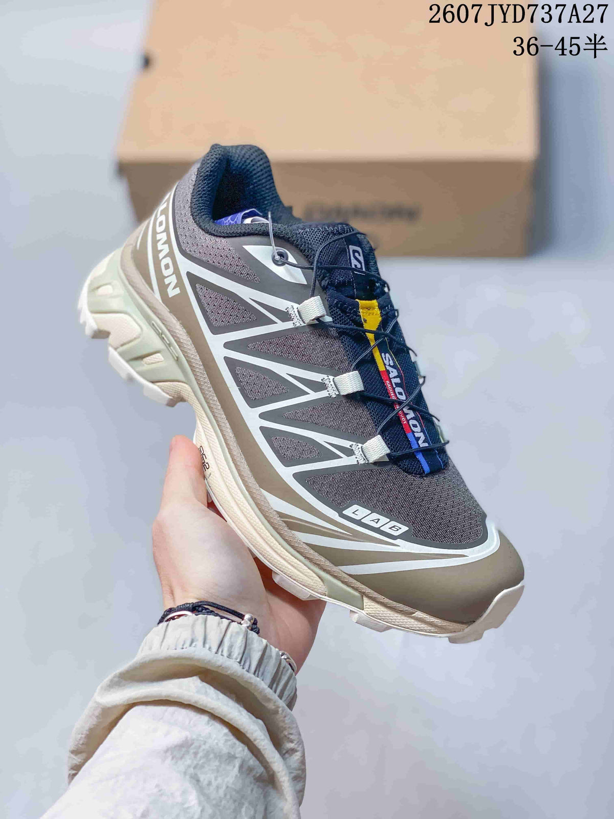 Salomon XT-6 GTX Trail Sneakers Gray Taupe Navy