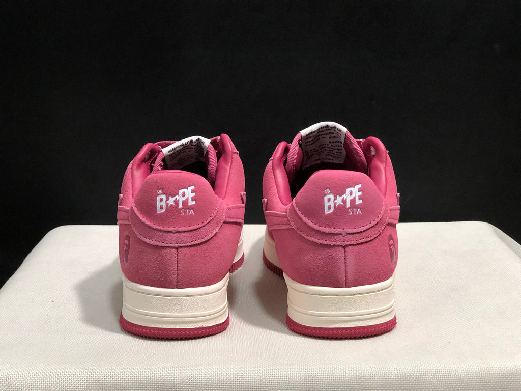 BAPE Bape Sta Low-Top Sneakers Pink and Cream
