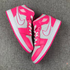 Air Jordan 1 Mid White Pink Sneakers 555112-611
