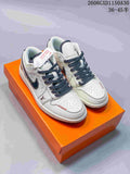 Air Jordan 1 Low Cream Sneakers with Monogram Pattern