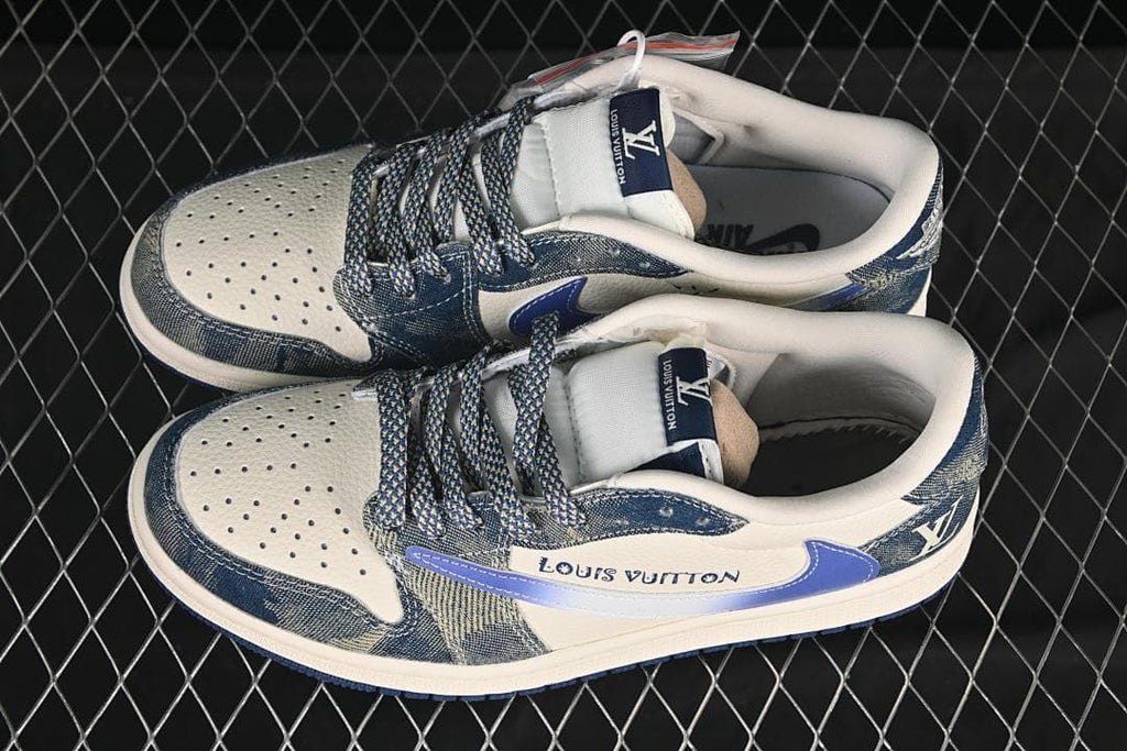 Air Jordan 1 Low OG SP Travis Scott Fragment Denim-Style Sneakers