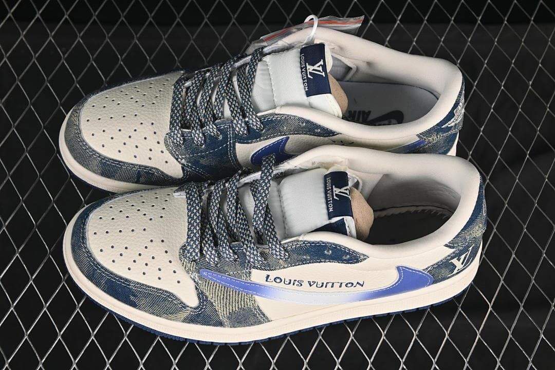 Air Jordan 1 Low OG SP Travis Scott Fragment Denim-Style Sneakers