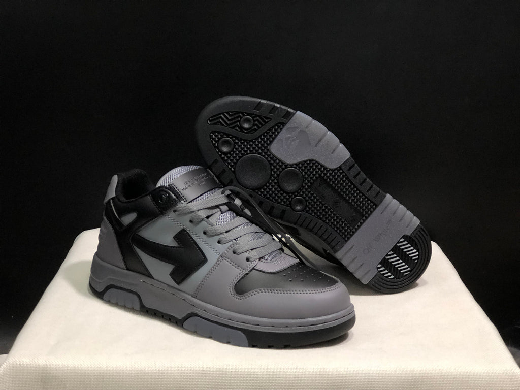 OFF-WHITE Out Of Office Low-Top Sneakers Grey and Black